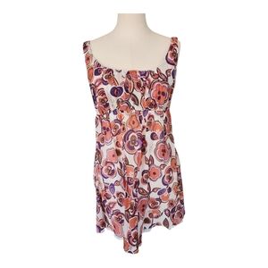 Y2K Baby Phat Orange & Purple Logo Mini Dress – Size S, Silk-Cotton Blend